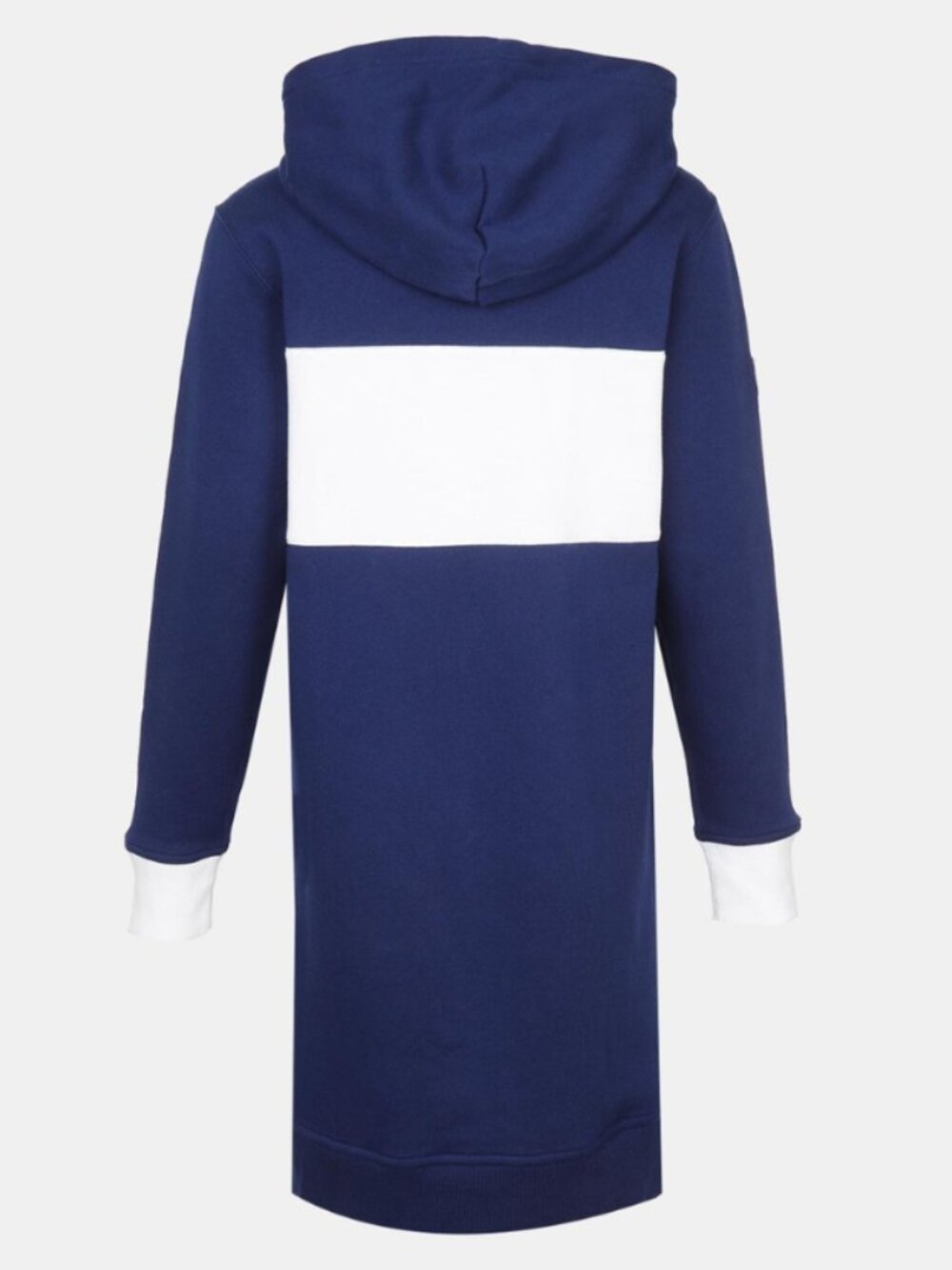 Polo Ralph Lauren Colorblock Fleece Sweatshirt Hoodie Dress in Blue White S NWOT - Picture 2 of 8